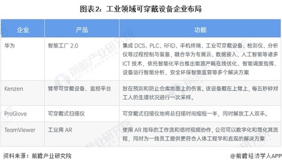 工業領域可穿戴設備企業布局軟件技術推廣服務的現狀與趨勢